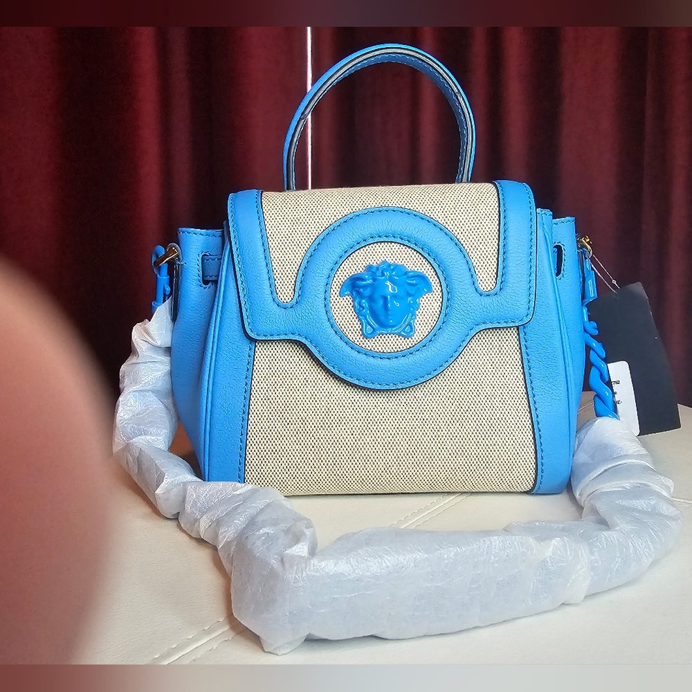 Versace Mini La Medusa Canvas top handle bag NWT